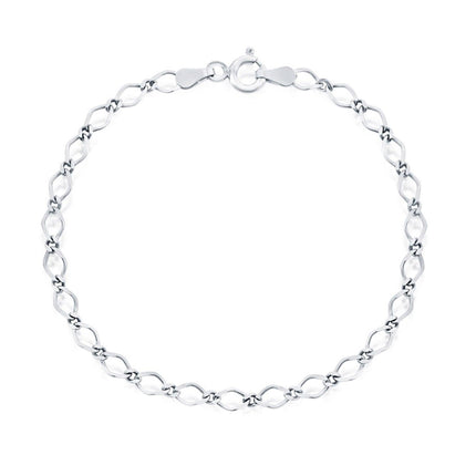 Classic Women's Bracelet - Sterling Silver Flat Linked Spring Clasp, 7 Inch | Q-5342-7 ,