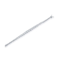 Classic Women's Bracelet - Sterling Silver Graduating Round White CZ Tennis | T-8005 ,