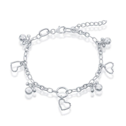 Classic Women's Bracelet - Sterling Silver Multi Charm | S-4460 ,