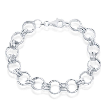 Classic Women's Bracelet - Sterling Silver Multi Circle Link | S-4656 ,
