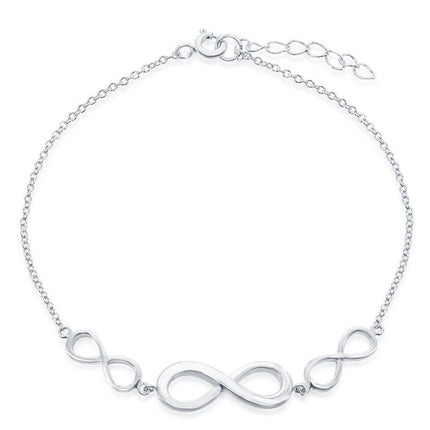 Classic Women's Bracelet - Sterling Silver Multiple Infinity | S-4901 ,