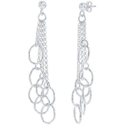 Classic Women's Earrings - Multi Open Ovals Chandelier Push Back Closure | A-2015 ,