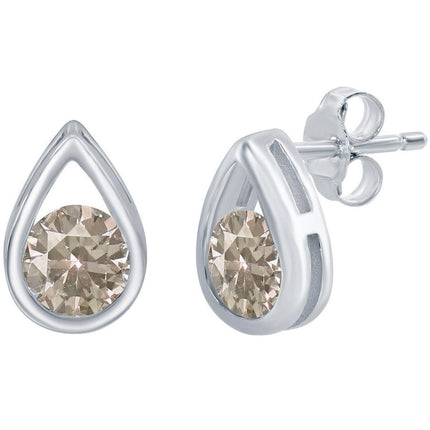 Classic Women's Earrings - Pearshaped with Round Created Alexandrite Stud | D-8164 ,