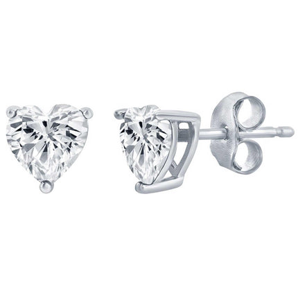 Classic Women's Earrings - SS 6mm Crystal "April" Heart Perciosa Crystal | D-8420 ,