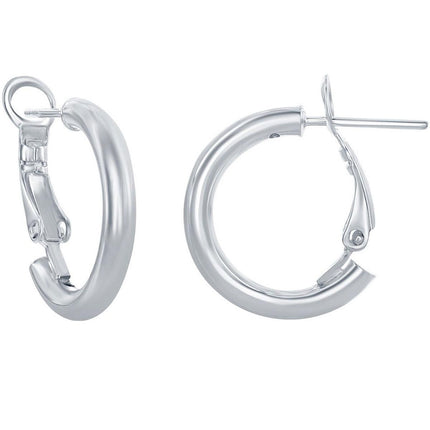Classic Women's Earrings - Sterling Silver 20x4mm Hoop French Wire Closure | A-1375 ,