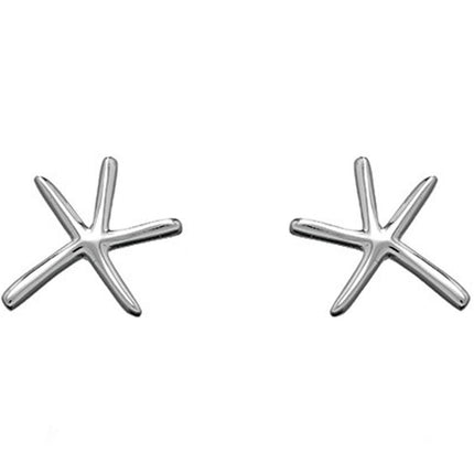 Classic Women's Earrings - Sterling Silver Flat Starfish Post Back Closure | A-1694 ,