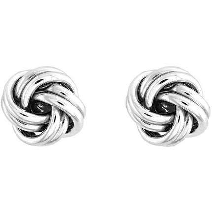 Classic Women's Earrings - Sterling Silver Love Knot Design Post Back Closure | A-1986 ,