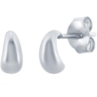 Classic Women's Earrings - Sterling Silver Mini Half Hoop Post Back Closure | A-2609 ,