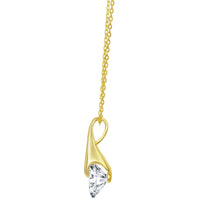 Classic Women's Necklace - Gold Plated Sterling Silver 10mm Heart CZ | M-6779-GP ,