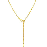 Classic Women's Necklace - Gold Sterling Silver 3mm CZ Tennis Adjustable | M-7019-GP ,