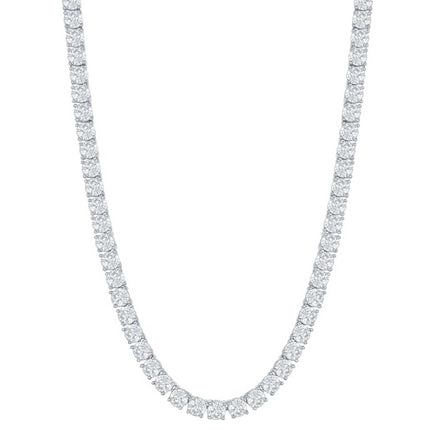 Classic Women's Necklace - Sterling Silver 4mm Round Cubic Zirconia Tennis | M-6254-20 ,