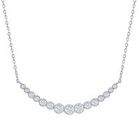 Classic Women's Necklace - Sterling Silver Graduating Round CZ | M-6965 ,