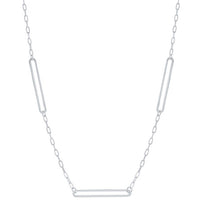 Classic Women's Necklace - Sterling Silver Paperclip Shape Chain | L-4362 ,
