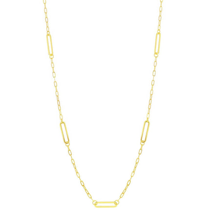 Classic Women's Necklace - YG Plated Sterling Paperclip by the Yard | L-4367-GP ,