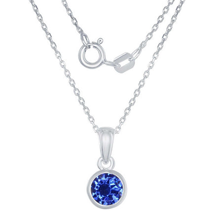 Classic Women's Pendant with Chain - September Created Sapphire | K-7017-SP ,