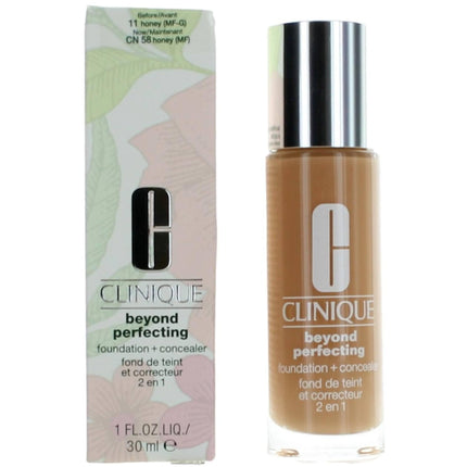Clinique Women's Foundation + Concealer - Beyond Perfecting Shade CN 58 Honey, 1 oz ,