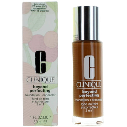 Clinique Women's Foundation + Concealer - Beyond Perfecting Shade WN 118 Amber, 1 oz ,