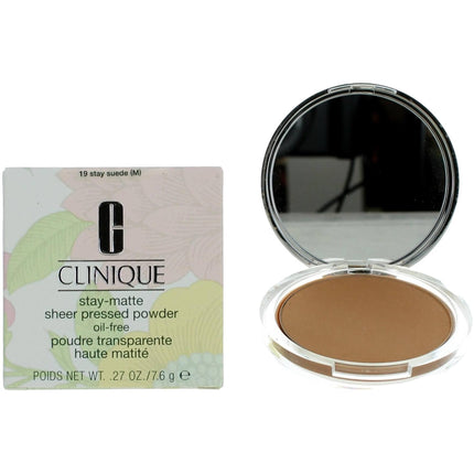 Clinique Women's Sheer Pressed Powder - Stay-Matte Oil-Free 19 Stay Suede, 0.27 oz ,