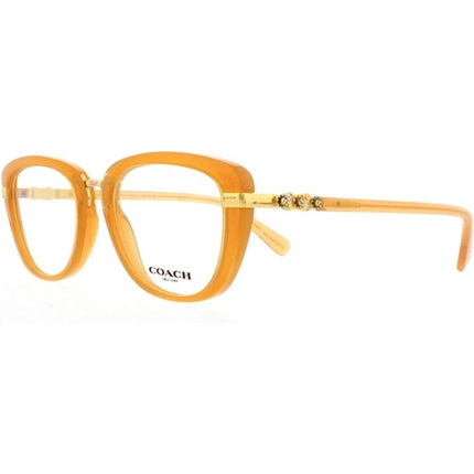 Coach Women's Eyeglasses - Amber Gold Plastic Cat Eye Full Rim Frame | 0HC6106B 5455 ,