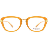 Coach Women's Eyeglasses - Amber Gold Plastic Cat Eye Full Rim Frame | 0HC6106B 5455 ,