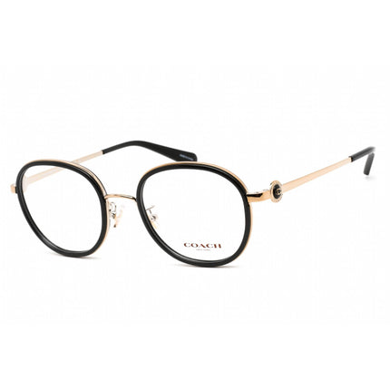 Coach Women's Eyeglasses - Clear Demo Lens Black/Gold Metal Round Frame | 0HC5129 5002 ,