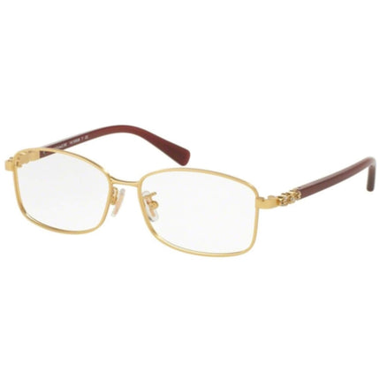 Coach Women's Eyeglasses - Satin Gold Milky Black C Rectangular | COACH 0HC5083B 9277 ,