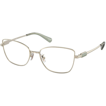 Coach Women's Eyeglasses - Shiny Light Gold Metal Cat Eye Frame Demo Lens | 5147 9425 ,