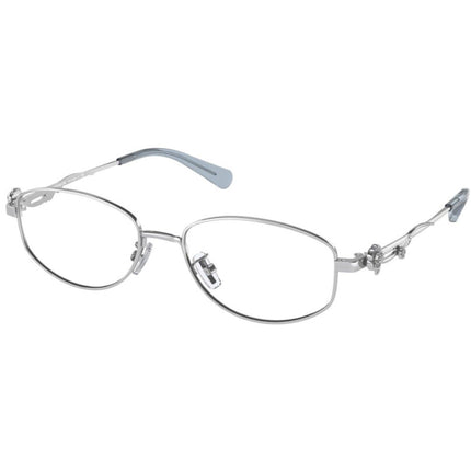 Coach Women's Eyeglasses - Shiny Silver Metal Oval Frame Demo Lens | 0HC5145B 9001 ,