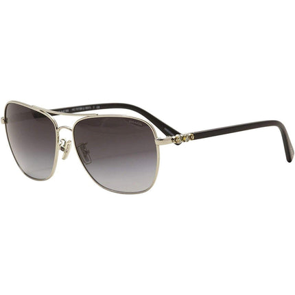 Coach Women's Sunglasses - Full Rim Silver and Black Metal Frame | 0HC7073B 90151159 ,