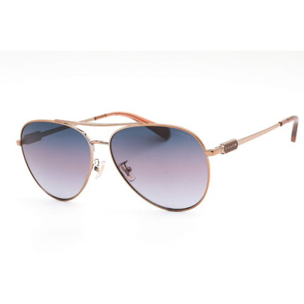Coach Women's Sunglasses - Shiny Rose Gold Aviator Shaped Metal Frame 0HC7140 93318H ,