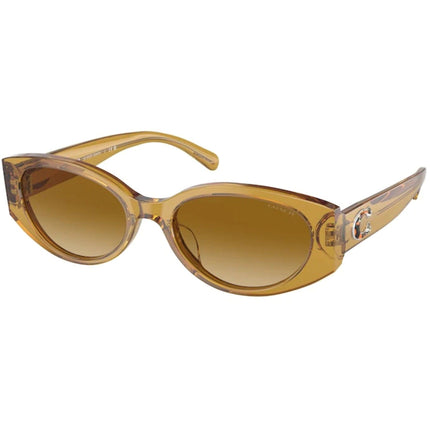 Coach Women's Sunglasses - Transparent Honey Oval Plastic Frame | 0HC8353F 57152L57 ,
