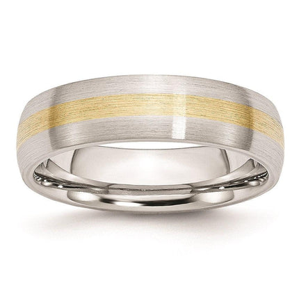 Cobalt 14k Gold Inlay Satin 6mm Band ,