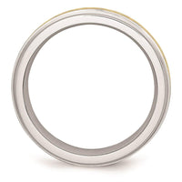 Cobalt 14k Gold Inlay Satin and Polished 6mm Band ,