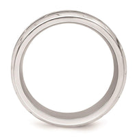Cobalt Brushed and Polished Beveled 8mm Band ,