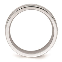 Cobalt Brushed and Polished Hammered Center 7mm Band ,