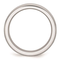 Cobalt Satin and Polished Ridged Edge 6mm Band ,