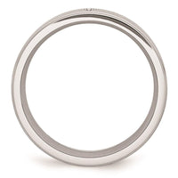 Cobalt Satin and Polished Ridged Edge 8mm Band ,