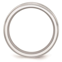 Cobalt Sterling Silver Inlay Satin and Polished 8mm Band ,