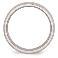 Cobalt Sterling Silver Inlay Satin/Polished 6mm Beveled Edge Band ,