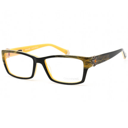 Coco Song Women's Eyeglasses - Black and Feather Print Yellow Frame | CV080 01-09 ,