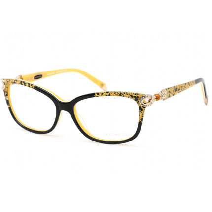 Coco Song Women's Eyeglasses - Black and Yellow Cat Eye Plastic Frame | CV092 02-09 ,