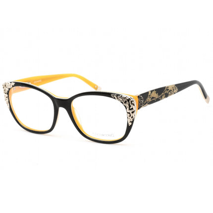 Coco Song Women's Eyeglasses - Clear Lens Black/Yellow Cat Eye Frame | CV095 01-09 ,