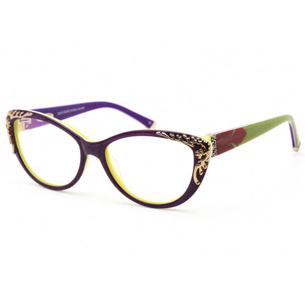 Coco Song Women's Eyeglasses - Full Rim Purple and Green Cat Eye Frame | CV093 03-09 ,