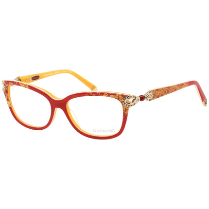 Coco Song Women's Eyeglasses - Full Rim Red and Orange Plastic Frame | CV092 04-09 ,