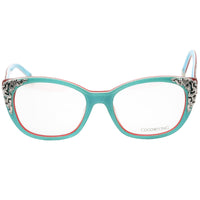Coco Song Women's Eyeglasses - Full Rim Teal and Red Cat Eye Shape Frame | CV095 02-09 ,
