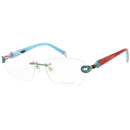 Coco Song Women's Eyeglasses - Red/Teal/Orange Cat Eye Plastic Frame | CV100 03-09 ,