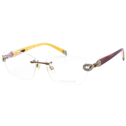 Coco Song Women's Eyeglasses - Rimless Purple and Yellow Cat Eye Frame | CV100 01-09 ,