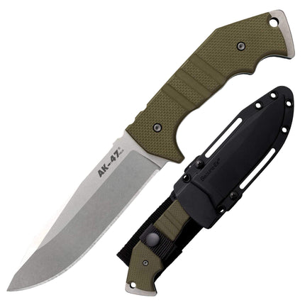Cold Steel Field Knife - AK-47 Clip Point Steel Multi-Purpose Fixed Blade| CS14AKA ,