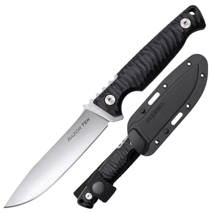 Cold Steel Fixed Knife - Razor Tek 4 inch Clip Point Blade Black Handle | CSFX-4RZR ,