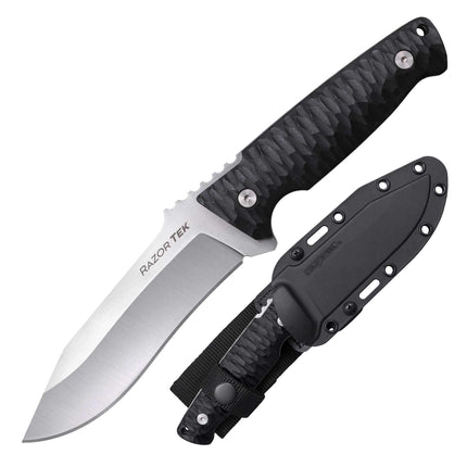 Cold Steel Fixed Knife - Razor Tek 5 inch Recurve Blade Black Handle | CSFX-5RZR ,